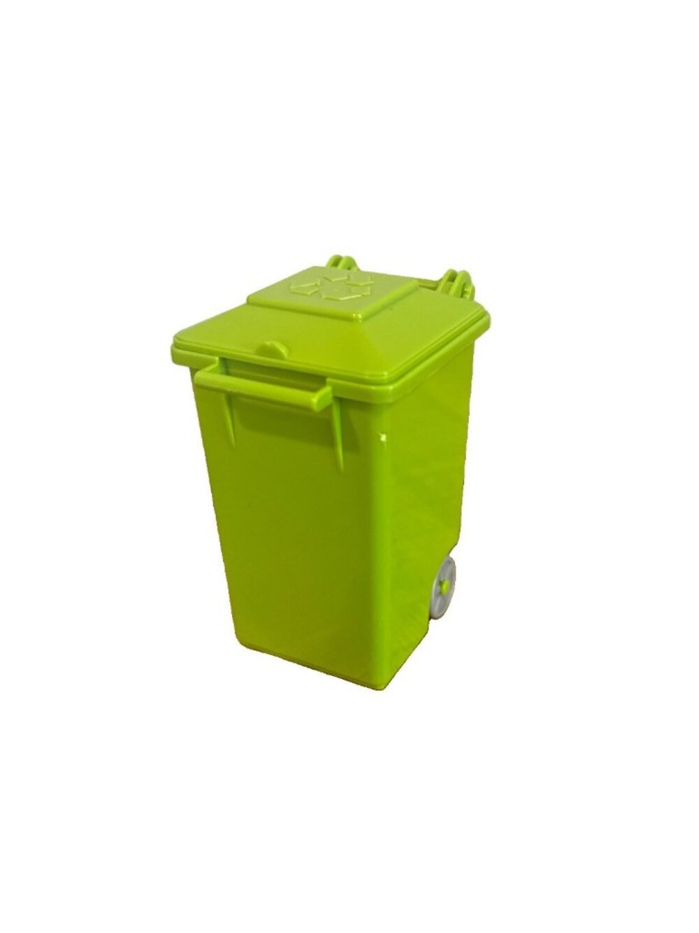 Recycle Trash Bin Miniature 3" Desktop Pen/Pencil/ Crayon Holder Green Dollhouse